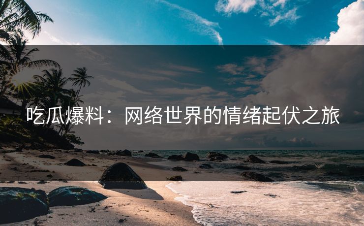 吃瓜爆料：网络世界的情绪起伏之旅