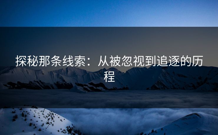 探秘那条线索：从被忽视到追逐的历程
