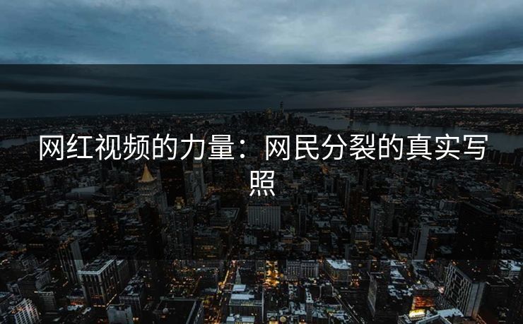 网红视频的力量：网民分裂的真实写照